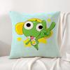 K-Keroro G-Gunsou Frog Cushion Cover Summer Coolness Linen Fabric Double-Sided Printing Pillow Case Sofa Home Decor Gift