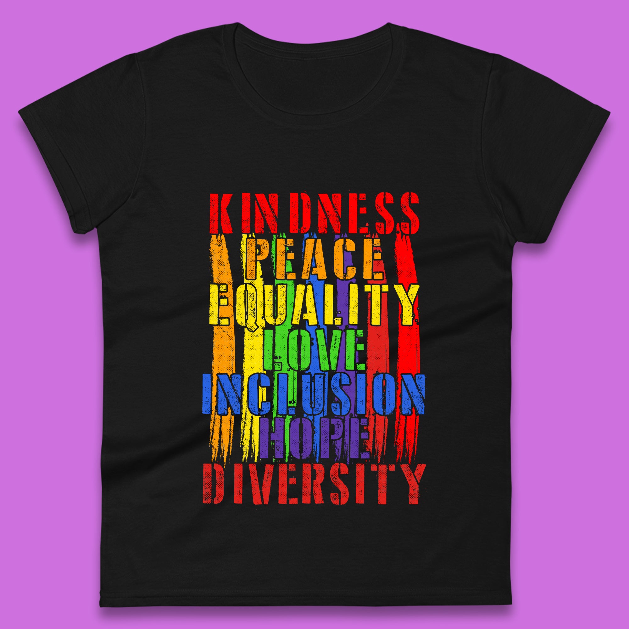 Kindness Peace Equality Womens T-Shirt Mens Tops Tees Unisex 3XL
