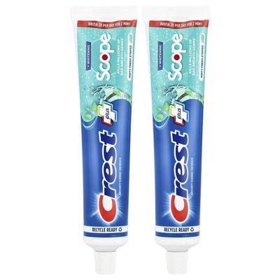 Plus Scope, Anticavity Fluoride Toothpaste, Minty Fresh Striped, 2 Pack, 5.4 Oz (153 G)  Each