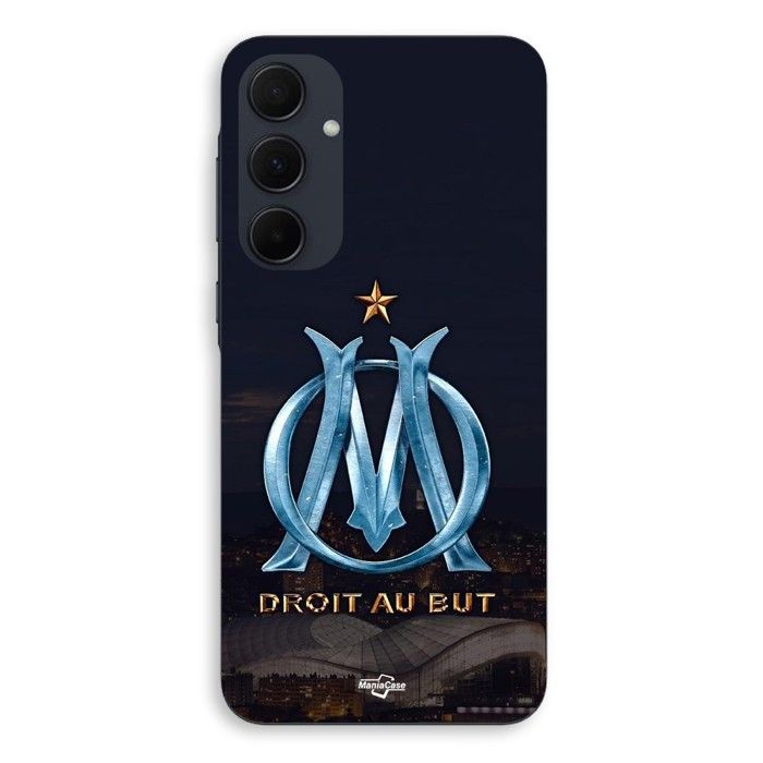 Phone Case - MANIACASE - Samsung Galaxy A55 - Silicone - OM Logo - Blue and Gold