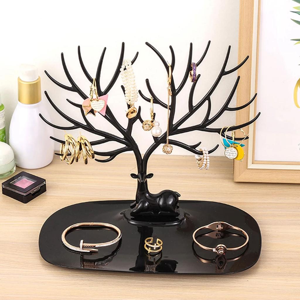 Jewelry Display Rack Deer Tree Display Stand Deer Antler Jewelry Organizer Holder Storage Rack for Home Shop Necklace