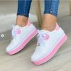 Shoes Women Casual Sneakers Woman-shoes Roses Mesh 2025 Large Solid Summer PU Fabric Office & Career Leisure Flat Round Toe Cros