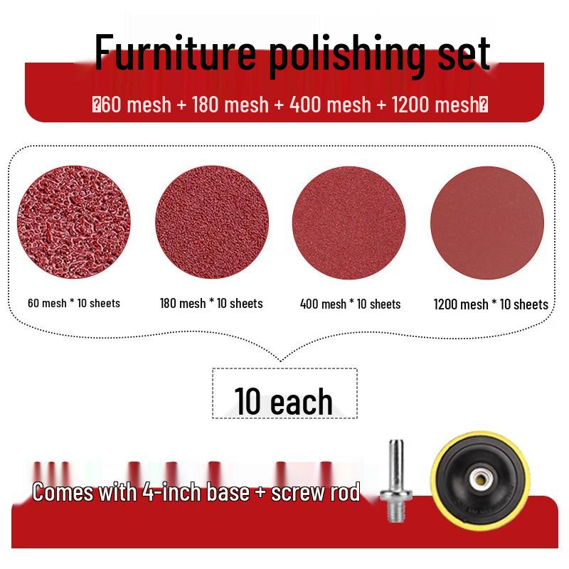 4-Inch Self-Adhesive Flocking Sandpaper Discs for Electric Drill & Angle Grinder – 100mm Polishing & Woodworking Tool.