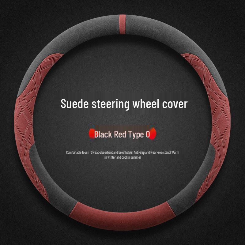 Ultra-thin Suede Steering Wheel Cover: Non-Slip, Sweat-Absorbing, Perfect for 2026 Beijing Hyundai Santa Fe Winter Use.