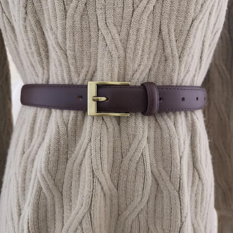 Genuine Leather Womens Belt With Alloy Buckle For Casual Denim Jeans