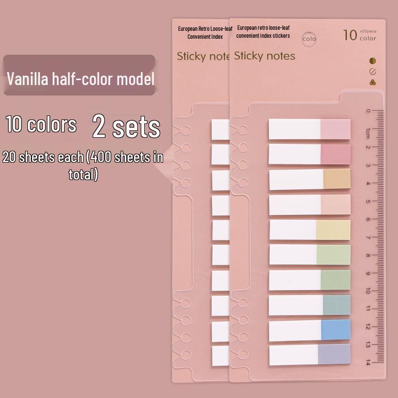 Retro Morandi Sticky Notes: Tearable Index Stickers & Colored Bookmarks for Students