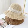 Straw Hat Female Flower Lace Beach New Vacation Sunshade Sun Straw Hat Summer