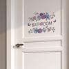 1pc Creative Floral Bathroom Slogan Wall Sticker for Bedroom Entrance Home Decor Self-Adhesive