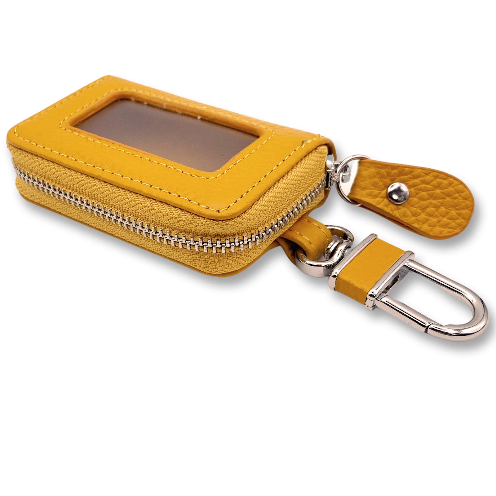 

Чехол для смарт-ключа с прозрачным одним ключом, совместимый с Smart Yellow [TOMOTHY] Окно, Окно, Кожа, Чехол, Ключи, жёлтый