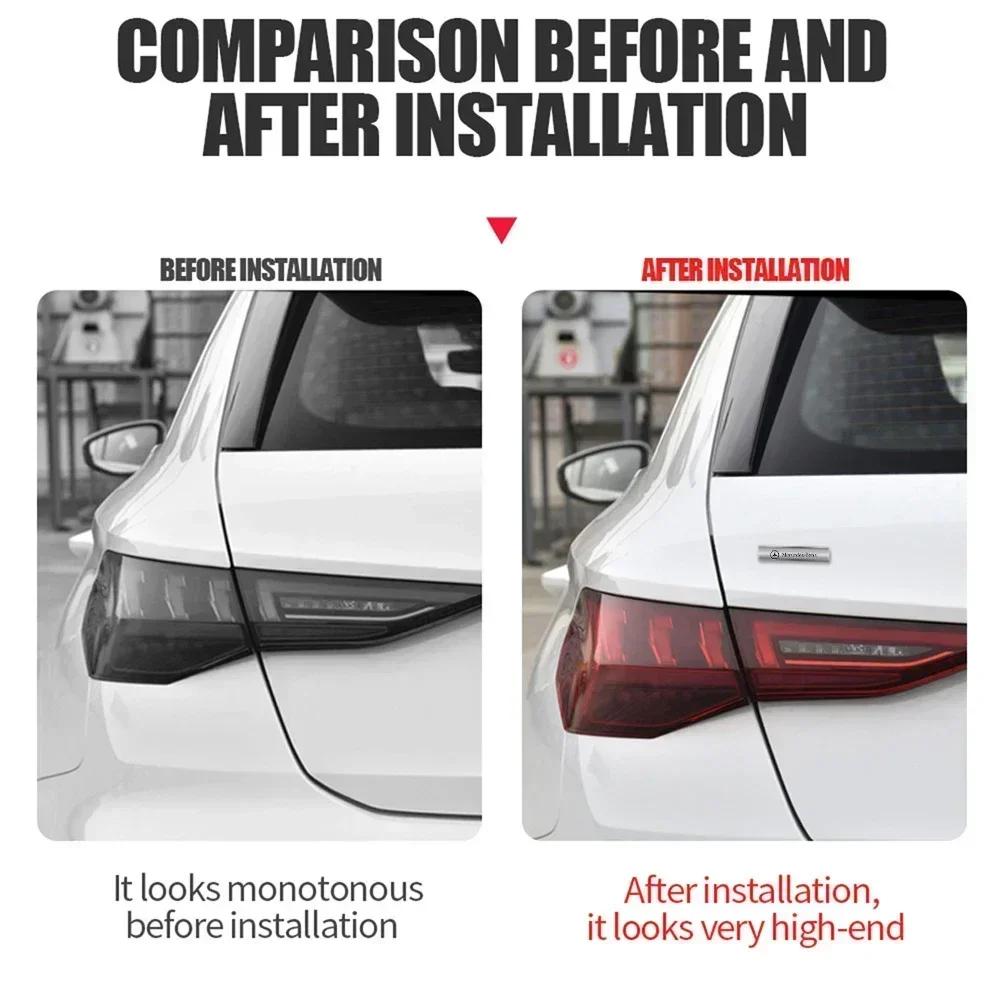 AABGU1 3D Metal Car Emblem Tail Trunk Side Body Stickers Auto Refit Accessories For Mercedes Benz AMG CLK CLA A180 W108 W201 W212 C300