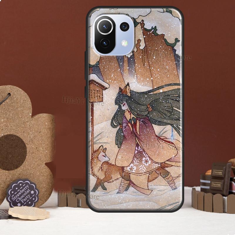 Kitsune Fox Art Funda For POCO F5 X3 X4 X5 Pro F4 GT C40 F3 Case For Xiaomi 11T 12T Pro 12 X 13 Lite Cover
