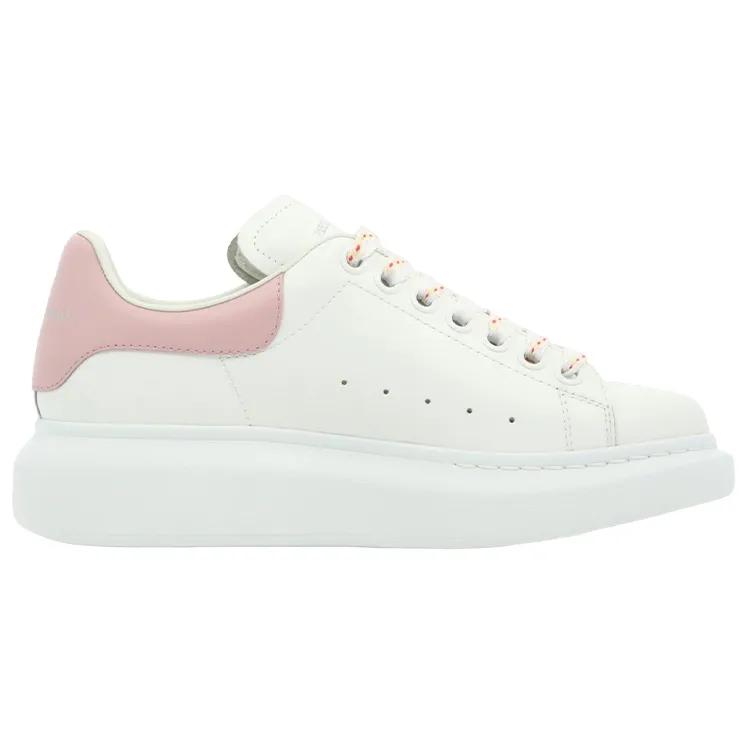 Alexander McQueen Oversized Larry Leather Sneakers 'White Pink' Women's (Unisex) Casual Shoes 718139WHGP58937