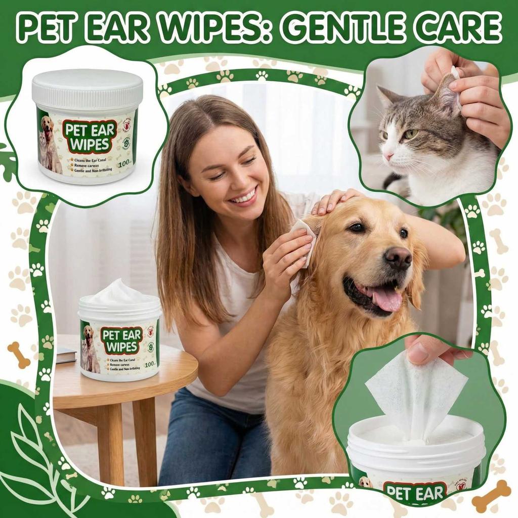 Pet Tear Stain Wipes Cats And Dog Ear Mite Wipes Moisture Content 60ml