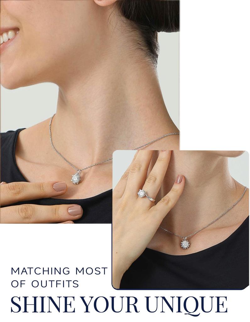 Snowflake Necklace Carat Moissanite Necklace 925 Silver Necklace Gift Popular Brand Birthday Anniversary Present 40cm Pendant Delicate Gift Box