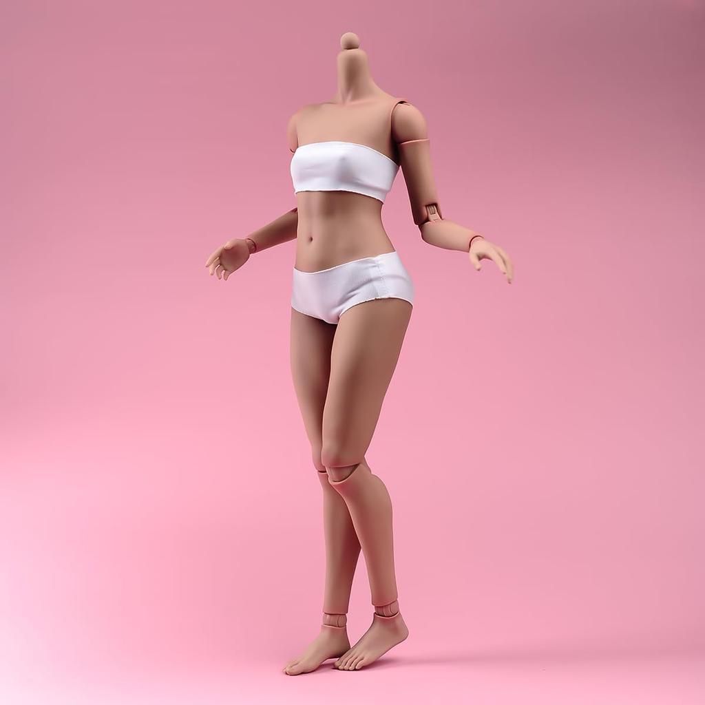 Scale Female Action Figure Flexible Joint Action Figure Body Model with Various Detachable Leg and Hand Accessories Tan Model 1/6 Body, 12-Inch (Light