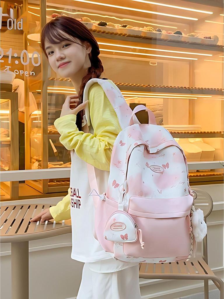 2025 Bow Print Large Capacity Backpack for Primary School Girls