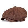 Men's Spring and Summer Thin Breathable Octagonal Hat Sunscreen Retro Beret