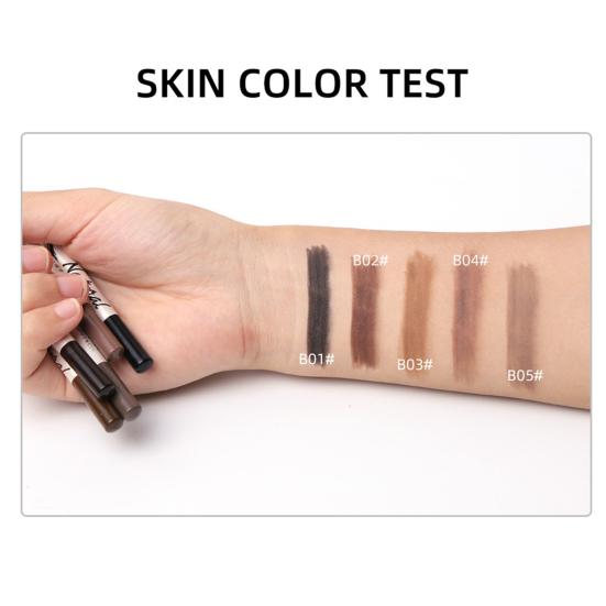 Eyebrow Pencil Hard Sweat-proof Cosmetic Wooden Non Smudge Eyebrow Pen with Brush for Women