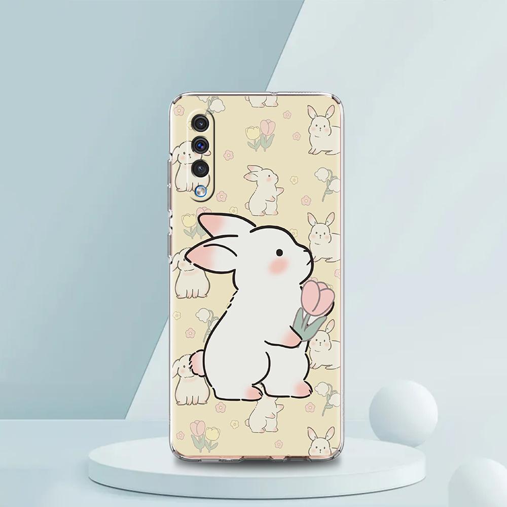 Cute Colorful Rabbit Case For Samsung A16 A14 A12 A22 A32 5G A34 A42 A52 A54 A50 A70 A30 A40 A20E A10S A20S A02S A04S A06 Cover