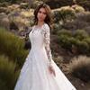 Spring, Autumn, Autumn and Winter New European and American Women's Clothing Long Sleeve Shoulder Bridal Wedding Dress Dress Sexy