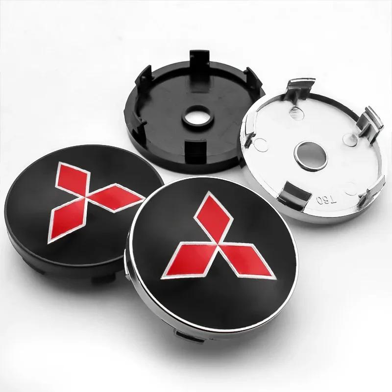 4PCS 56mm 60mm Car Wheel Center Hubcaps Emblem Sticker Auto Logo Decals For Mitsubishi RalliArt ASX Pajero Montero Lancer