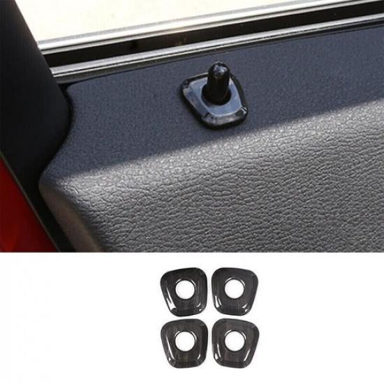 For BMW X2 F39 2018- Black Wood Grain Inner Door Lock Down Bolt Ring Trim