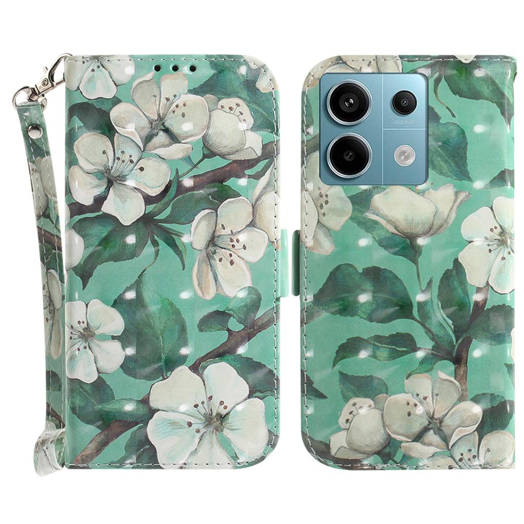 For Xiaomi Redmi Note 13 Pro 5G/Poco X6 5G Wallet Case 3D Pattern Print Leather Cover with Strap