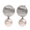 MamacitaSlay Elegant Vertical Hot Balloon Texture Imitation Pearl Drop Earrings Stainless Steel Women's Jewelry Gifts for Women