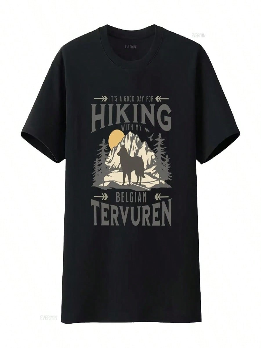 Belgian Tervuren T Shirt Vintage Style Dog Hiking For Mom Dad Outdoorsy Lover Owner Vintage Washed Graphic Homme S