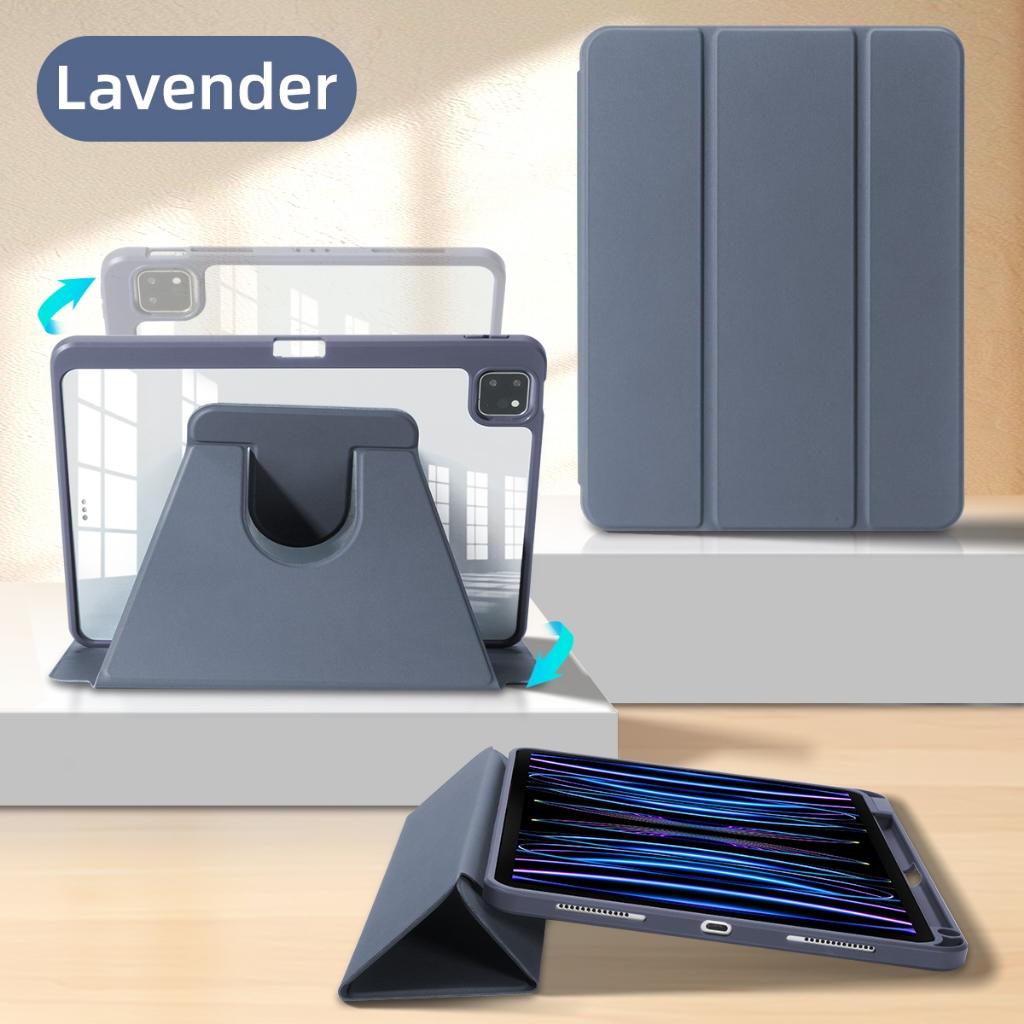 

Прозрачный акриловый чехол для iPad 10-го поколения 10.9 Air 11 13 M2 2024 Pro 13 11 GenerationCasing с держателем для ручки Mini 6 8.3 лавандовый