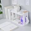 Double-layer Desk Organizer Rack Stationary Container Sundries Stand Pen Holder Cosmetic Storage Basket Office Kitchen Shelf