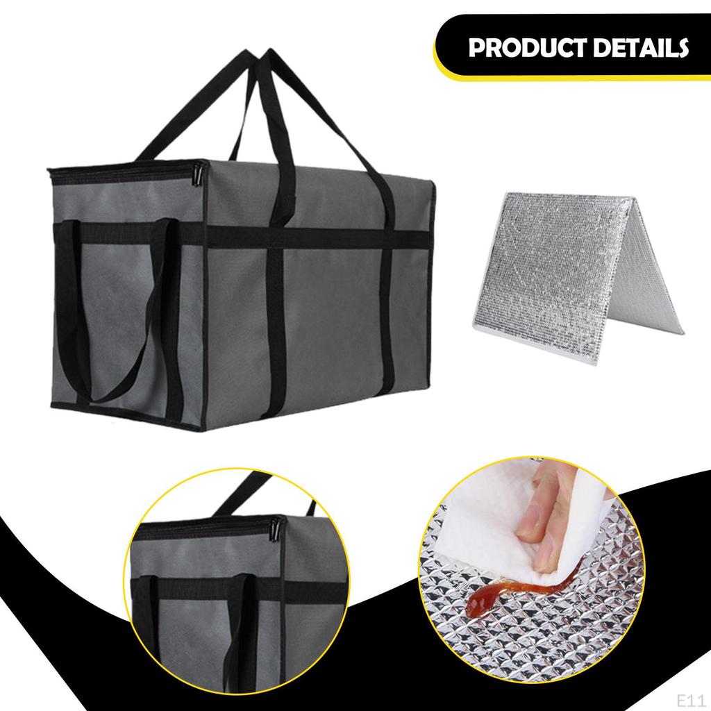 Insulated Food Delivery Bag Lightweight Pizza Warmer Camping Travel Shopping blue