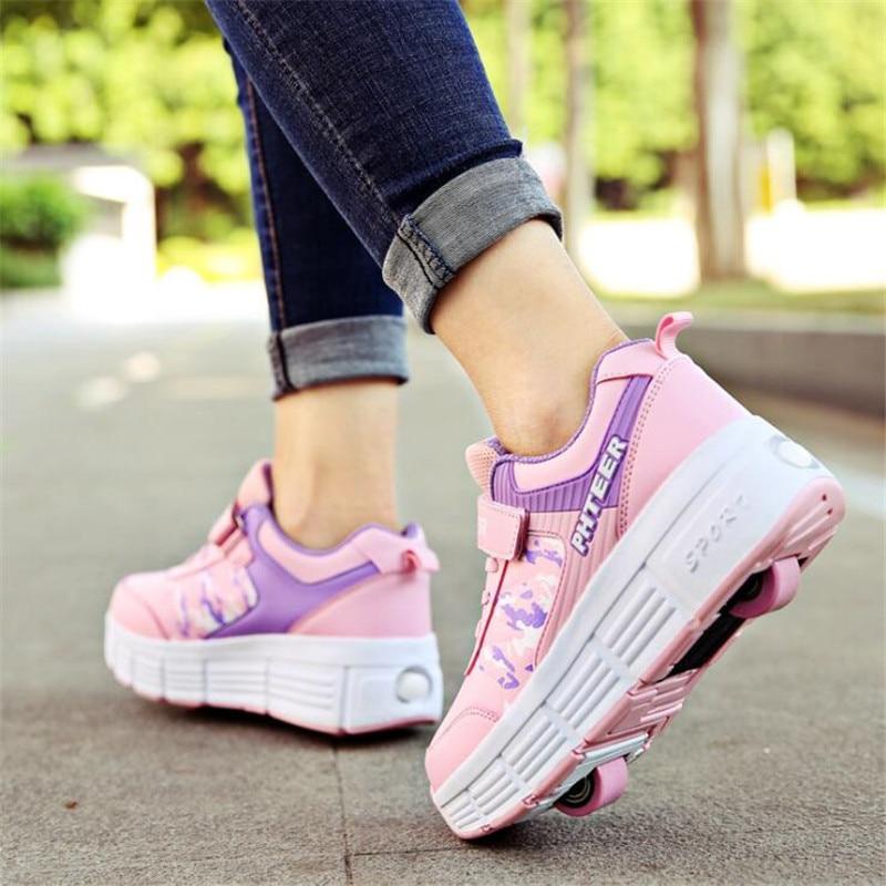 shoes with roller skates on the bottom