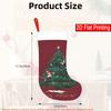 Christmas Decoration Fireplace Hanging Stocking 1pc Hand-Painted Christmas Tree On Red-Pattern Christmas Gift Socks, Chr