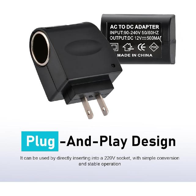 Convertitore di Alimentazione AC-DC Universale, Adattatore Presa Accendisigari Auto 220 V a 12 V, Trasformatore con Spina a Muro per Uso Domestico, Inverter di Alimentazione Plug and Play