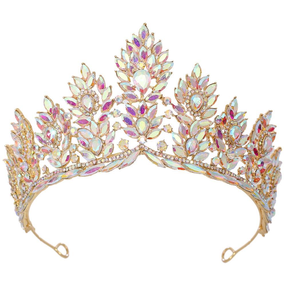1pc Baroque Purple Tiara Rhinestone Crystal Bridal Crown for Princess Weddings Elegant Diadem Hair Zircon Pageant Accessories