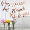 Rose  Just Married Mr & Mrs Team Bride English Words Wedding Party Banner Decoration String Flag