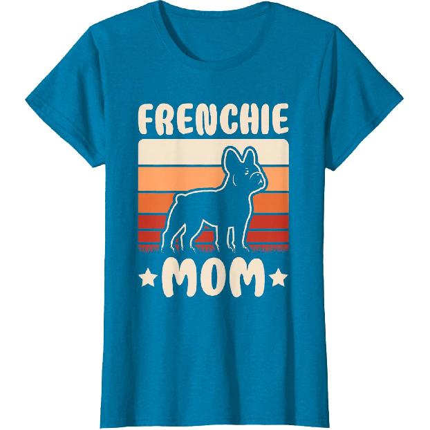 Frenchie Mom Retro French Bulldog Lover Mommy Women T-Shirt