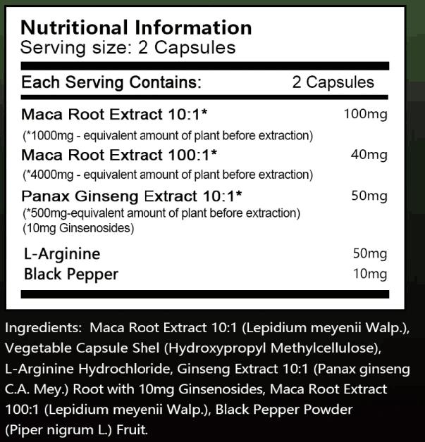 Black Maca Complex: Enhances Stamina | Improves Mood | Boosts Energy 120 Capsules