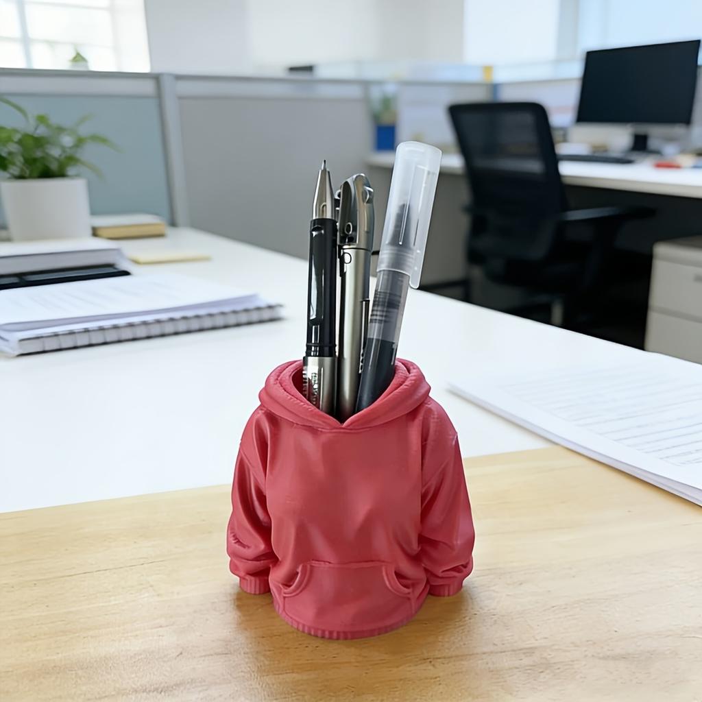 Hooded Sweatshirt Pen Holder Cute Desk Organizer for Stationery Storage Office Home Decor and New Year Valentine's Day Gift