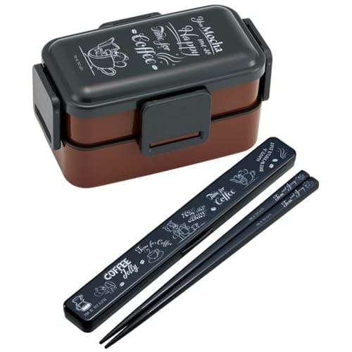 Skater Bento Box 850ml Antibacterial Fluffy 2 Tiers Large Capacity Men's Tom & Jerry Coffee Made in Japan PFLW9AG-A