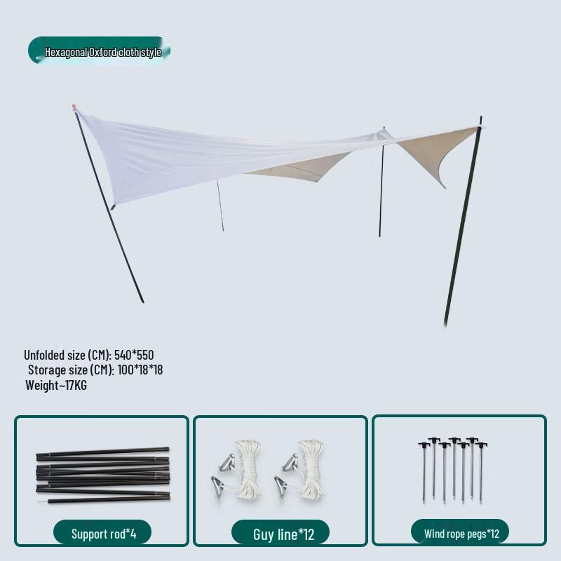 Ultralight Outdoor Camping Octagonal Tarp Standard