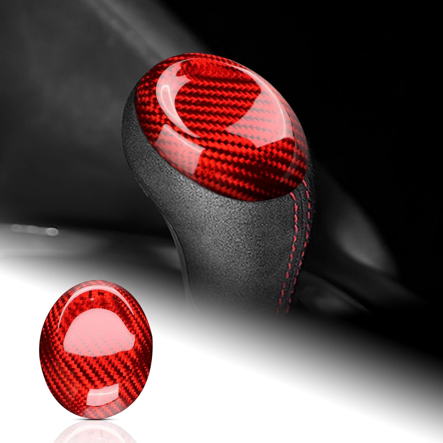 

AIRSPEED Carbon Fiber for Camaro Gear Shift Knob Cover Gear Shifter Head Trim Compatible with Chevrolet Camaro 2016 2017 2018 2019 2020 2021 2022
