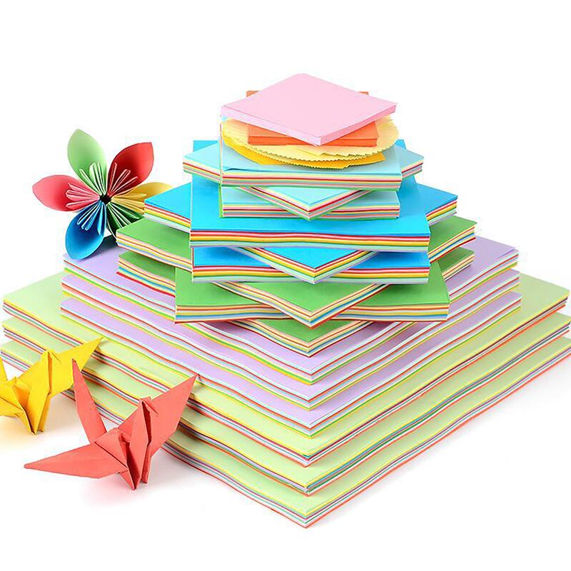 200 Stück Quadratisches Origami-Papier-Set zum Falten von Papier 20 Farben Kinderbasteln Kran Bunte Papiere Konfetti Quadratisches Falten Doppelseitig