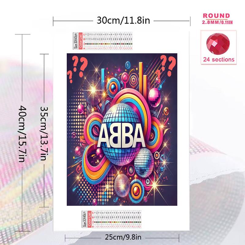 Abba Thank Music 100% Round Full Drill 5D DIY Diamond Painting Embroidery Cross Stitch Rhinestone Decor