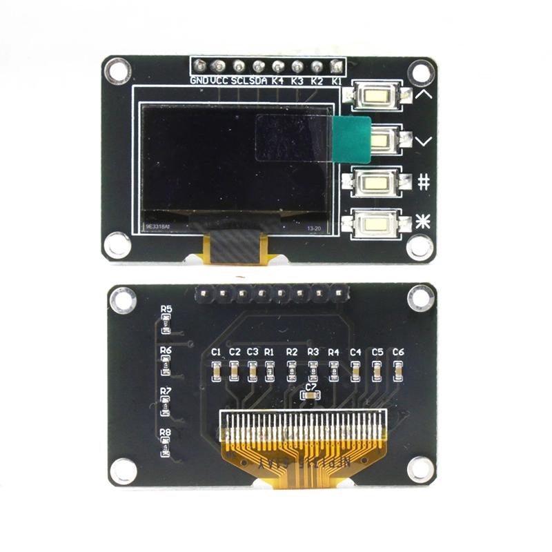 NEW product 0.96 inch OLED IIC White/YELLOW BLUE/BLUE 12864 OLED Display with 4x4 key I2C SSD1315 LCD Screen Board for Arduino