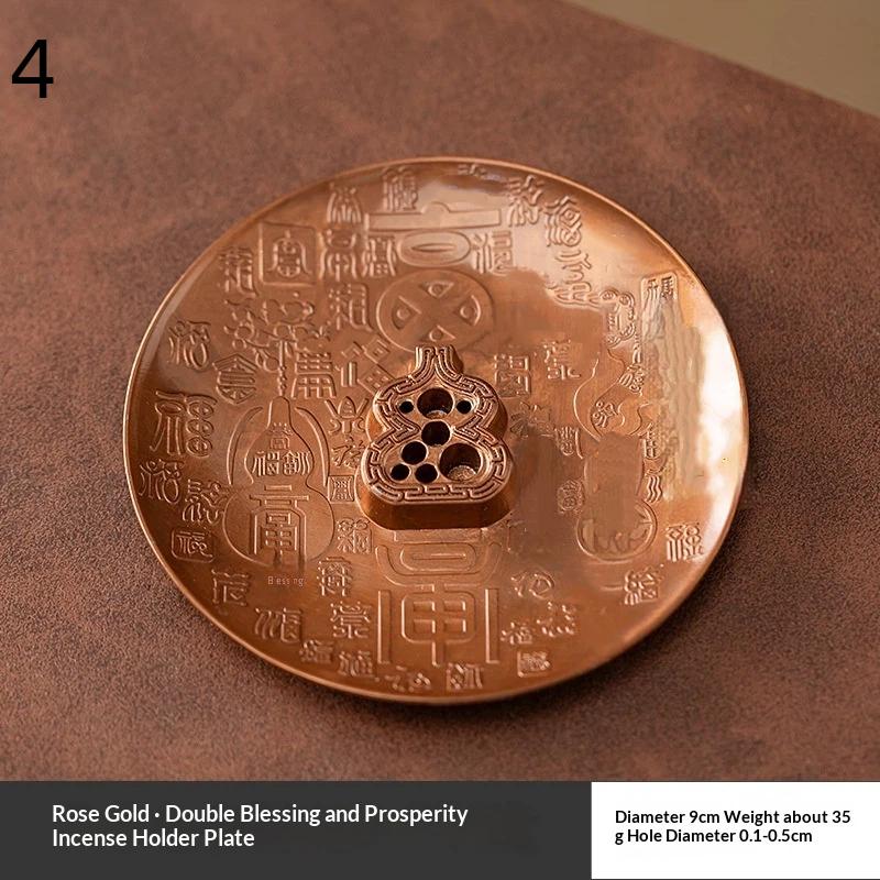 Incense Burner Lotus Shape Copper Alloy Burner Holder Incense Plate Stick Cone Incense Aromatherapy Craft