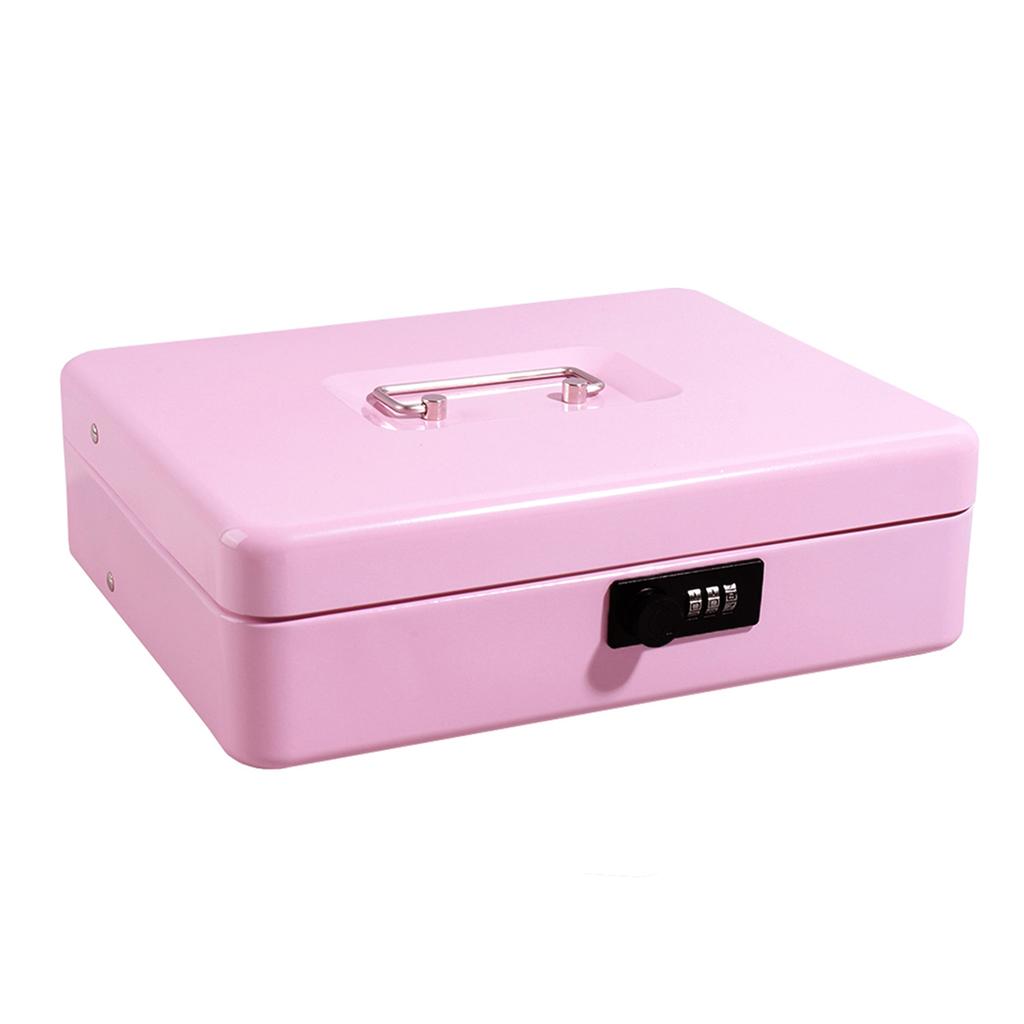 Money Box with Key -Money Tin with Lock - Lockable Cash Box with Coin Tray for Supermarket Petty Cash Coins Notes Holiday gift