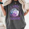 Retro I Hate Sunshine Pattern Short Sleeved All Season Pure Cotton Casual Fashion Suitable for Both Unisex and Women