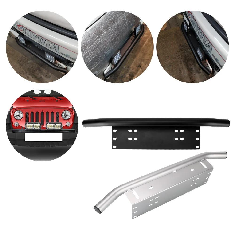 Car Front Bumper License Plate SUV Lamp Holder Aluminum Log Light Mount Bracket Off Road LED Light Bar Frame Holder Universal